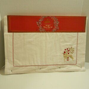 Holiday Happiness Hand Crafted Placemat Set of 4 Candy Cane Christmas NIP